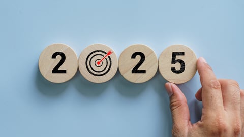 Hand assembling wooden blocks from 2024 to 2025, Happy new year 2025. 2025 goal planning. countdown, business planning to 2025; Shutterstock ID 2495662931
